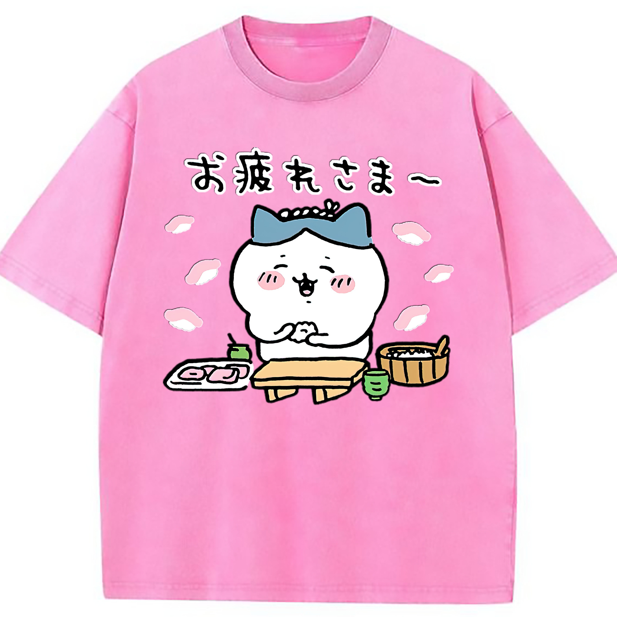 （画像用） ちいかわ ハチワレ Chii-kawa hachiware 綿100% ヴィンテージ風 半袖Tシャツ（フロントプリント）